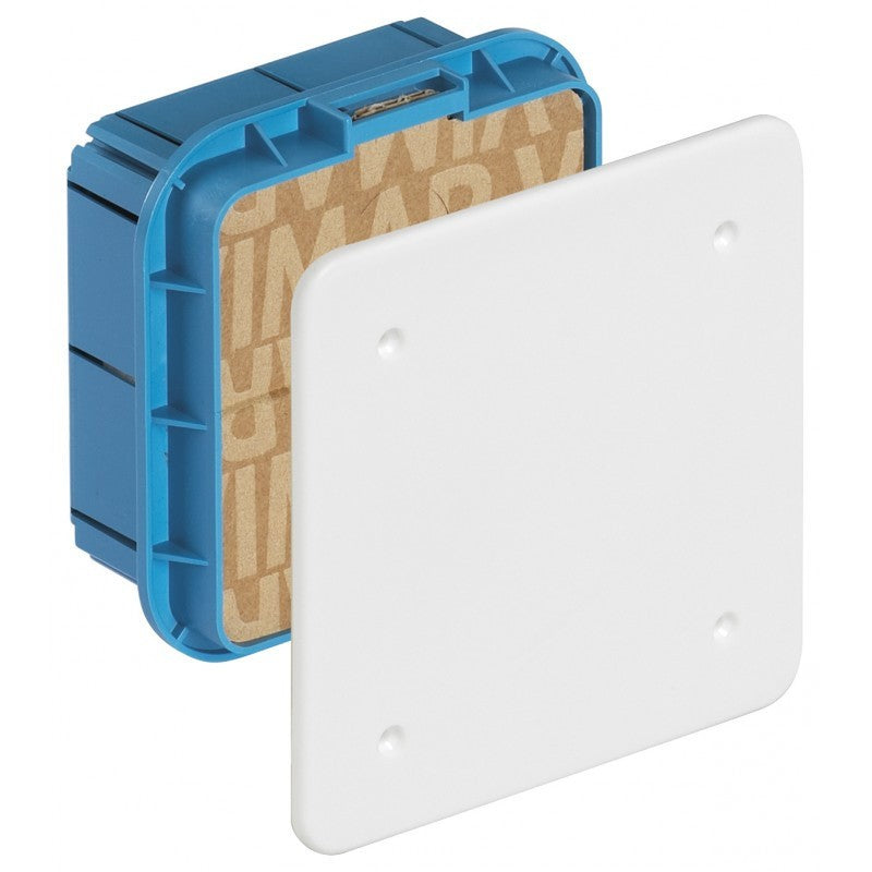 Cassetta Derivazione Incasso Quadrata 92x92x50 mm | Plastica Blu Bianco | Vimar V70001